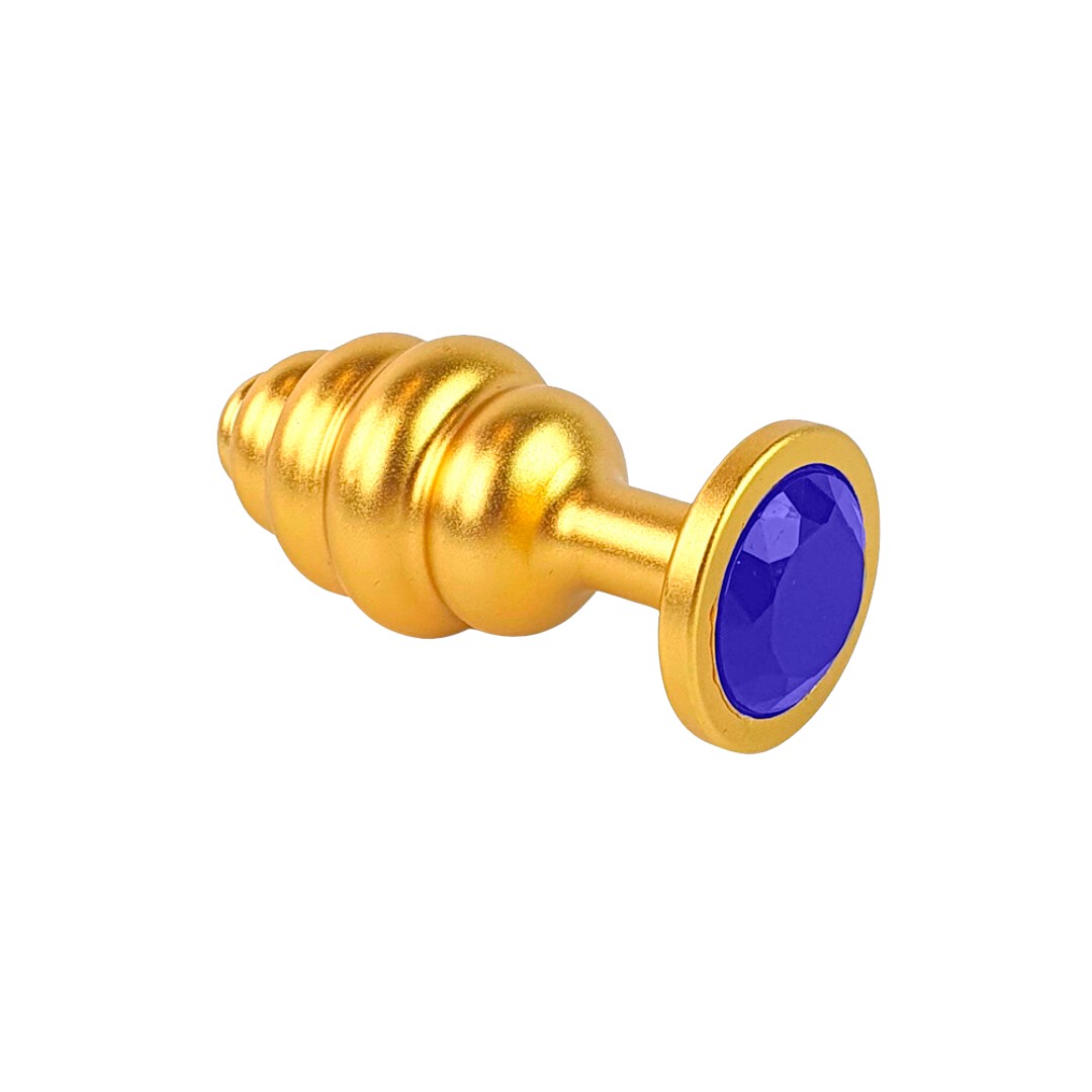 Plug Anal ''M'' Escalonado Dourado Fosco com Joia na Base - Lust Metal Hive Pug | 7,2 x 3,3 cm | Disponível em 11 Cores - 11