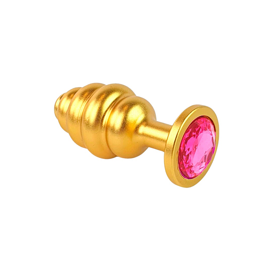 Plug Anal ''M'' Escalonado Dourado Fosco com Joia na Base - Lust Metal Hive Pug | 7,2 x 3,3 cm | Disponível em 11 Cores - 12