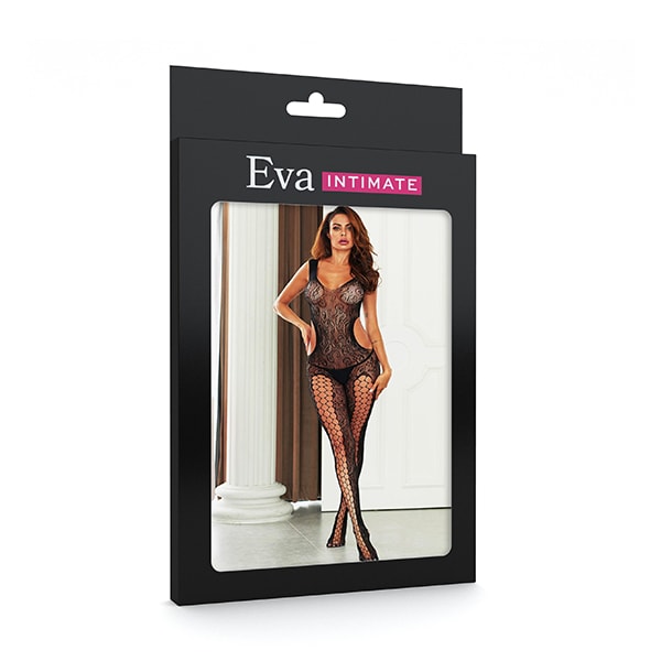 Macacão em Arrastão com Detalhes Trançado nas Pernas e Aberturas Laterais na Cintura - Eva Intimate | Tamanho Único - 2