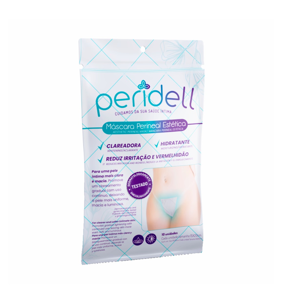 Máscara Perineal Estética com Ação Clareadora, Hidratante e Calmante para Irritações - Peridell | 10 Unidades - 2