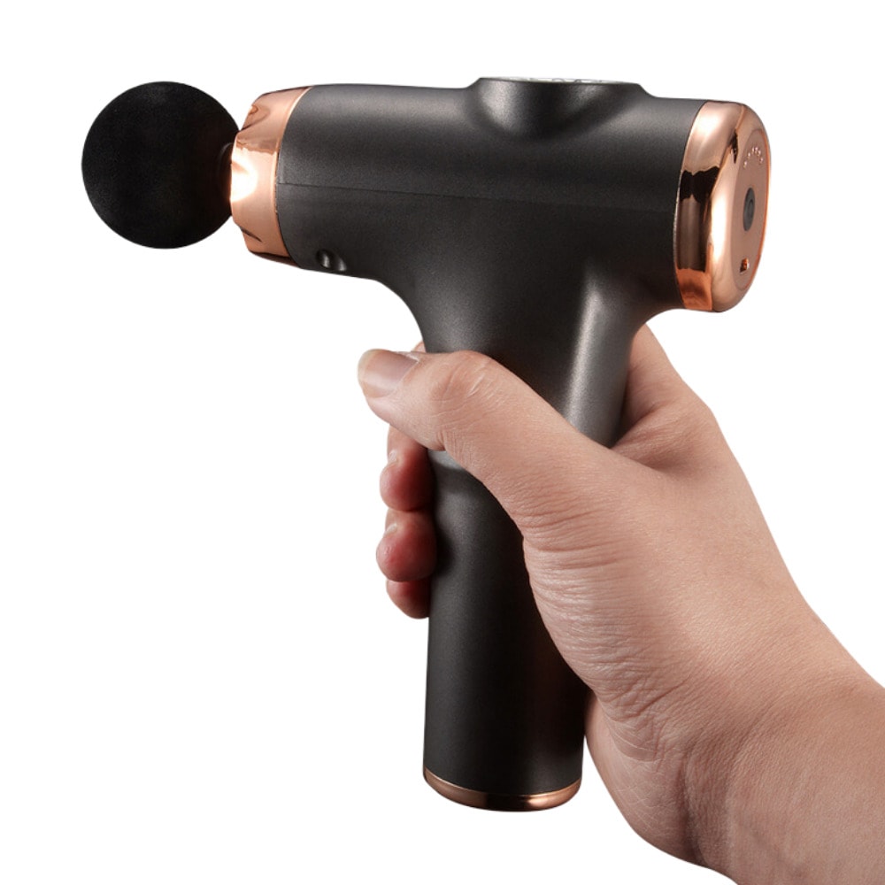 Massageador Corporal Pistola com 4 Ponteiras Estimuladoras Removíveis, 6 Níveis de Intensidade e Recarregável - Fascial Gun - 5