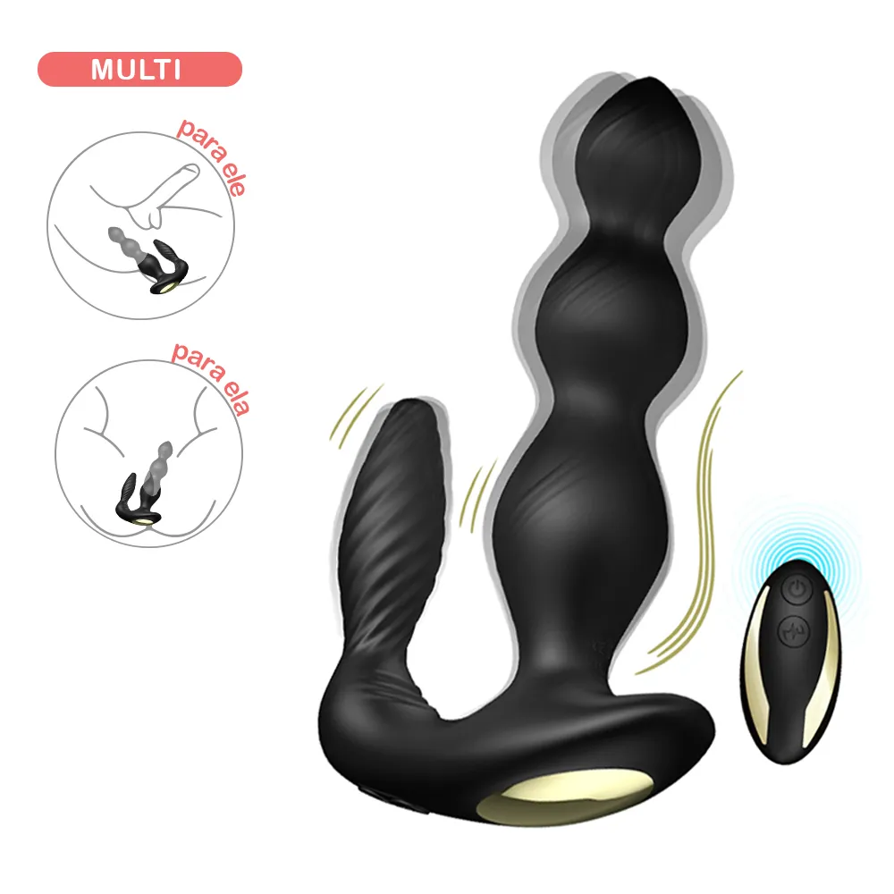 Massageador de Próstata e Períneo Recarregável com Triplo Motor, 9 Modos de Vibração e Controle Wireless - Maxfum| 14,5 x 3,8 cm - 4