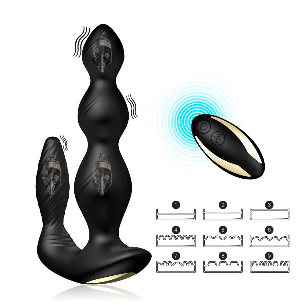 Massageador de Próstata e Períneo Recarregável com Triplo Motor, 9 Modos de Vibração e Controle Wireless - Maxfum| 14,5 x 3,8 cm - 6