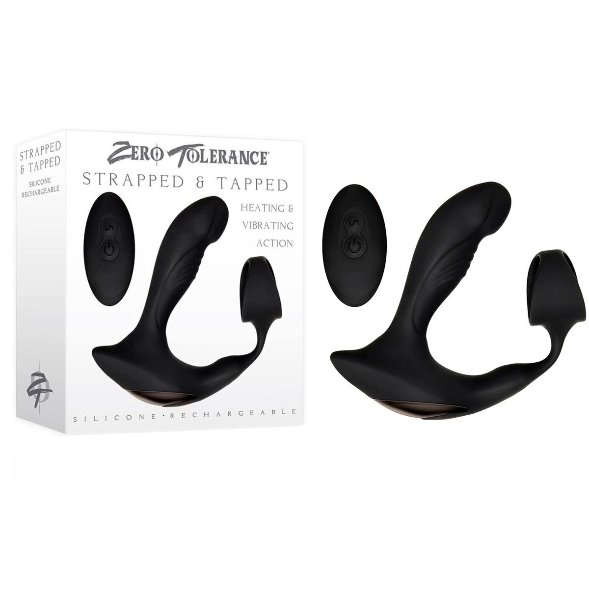 Massageador de Próstata e Períneo em Silicone com Anel Peniano, 7 Modos de Vibração, Função Aquecimento e Controle Remoto Sem Fio - Zero Tolerance Strapped & Tapped | 9 x 3 cm - 5