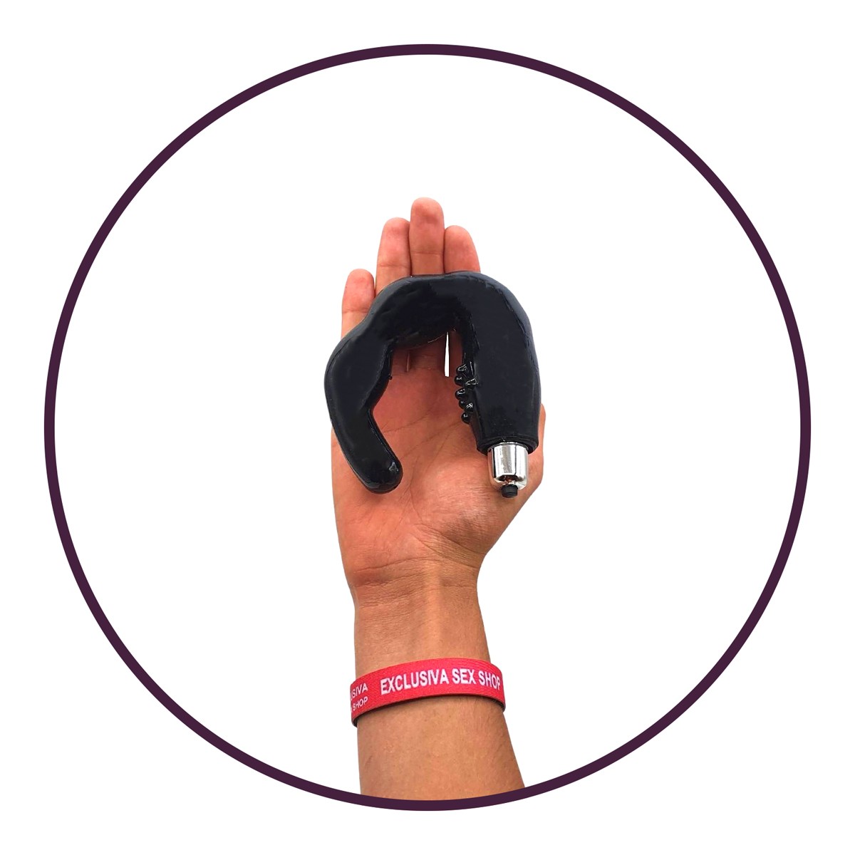 Massageador de Próstata e Períneo em Silicone com Vibração Única e Cerdas Estimuladoras - Dom M1 - 11,5 x 3,8 cm - 4