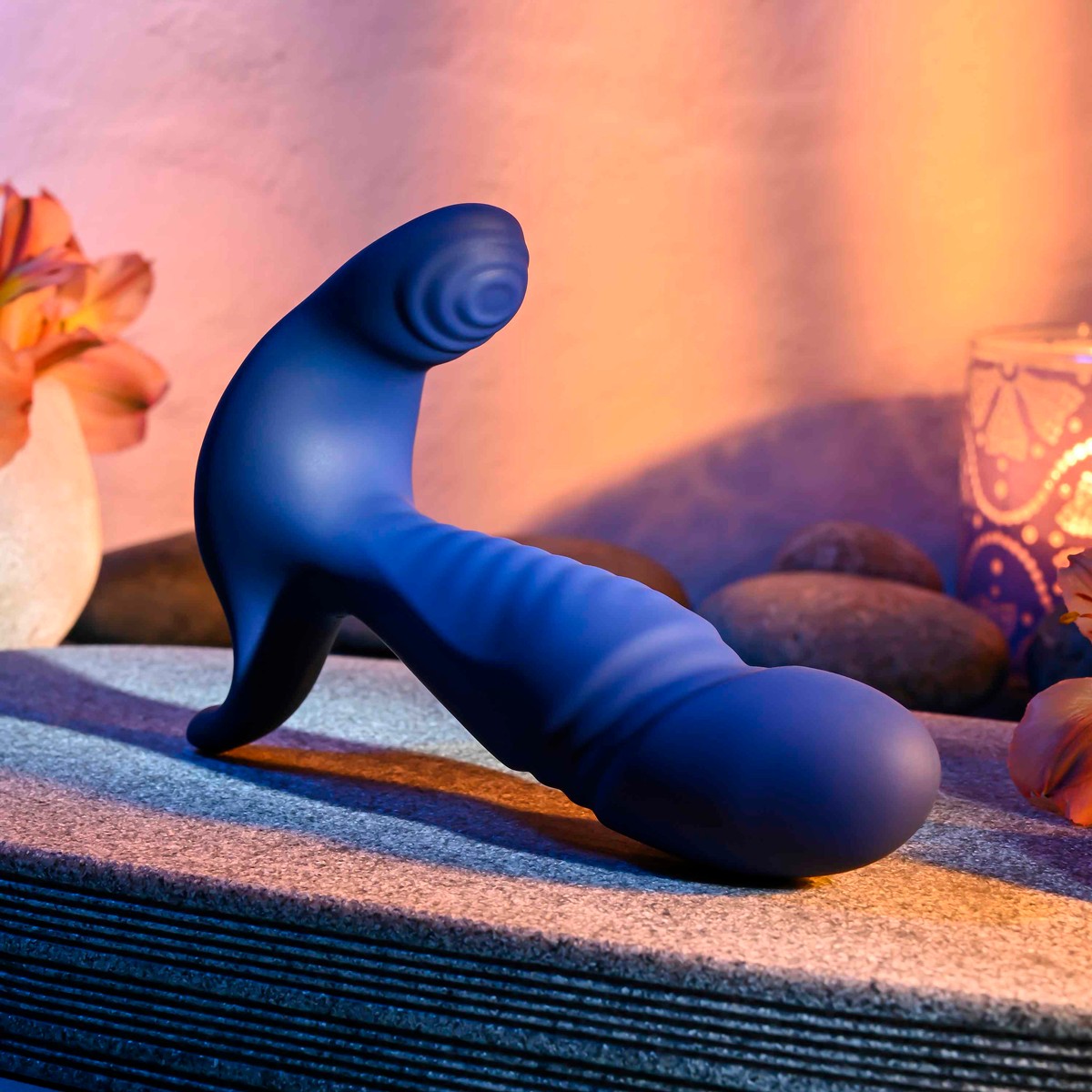 Massageador de Próstata Recarregável em Silicone com 2 Motores, 10 Modos de Vibração e Movimentos Vai e Vem - Gender X True Blue | 10,3 x 3 cm - 3