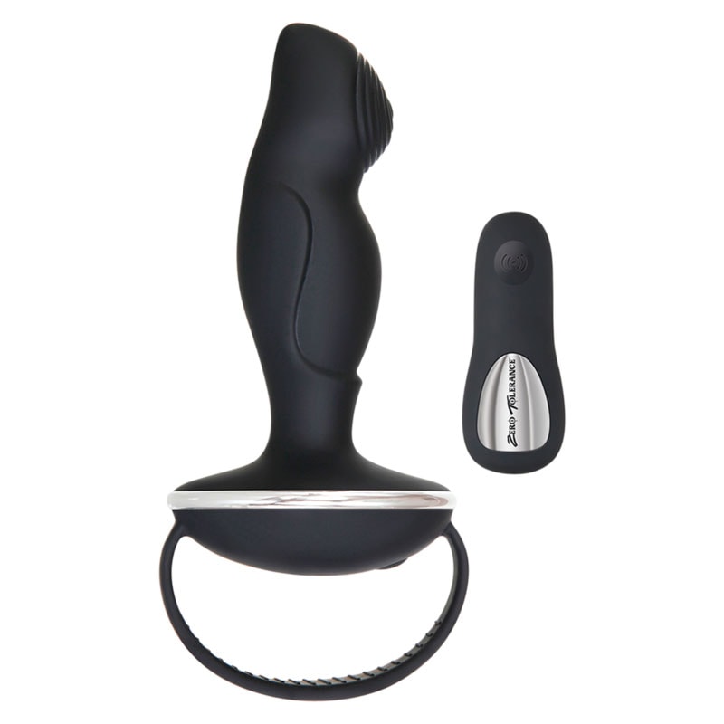 Massageador de Próstata em Silicone com Alça Flexível, 7 Modos de Vibração, Controle Remoto Sem Fio e Carregamento Via Cabo USB - Zero Tolerance The Handyman | 10,5 x 3 cm - 2