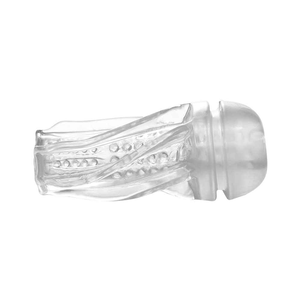 Masturbador em Formato de Lanterna Transparente em TPR com Texturas Internas de Nódulos - 17,3 x 7,9 cm| Disponível em 3 Cores - 10