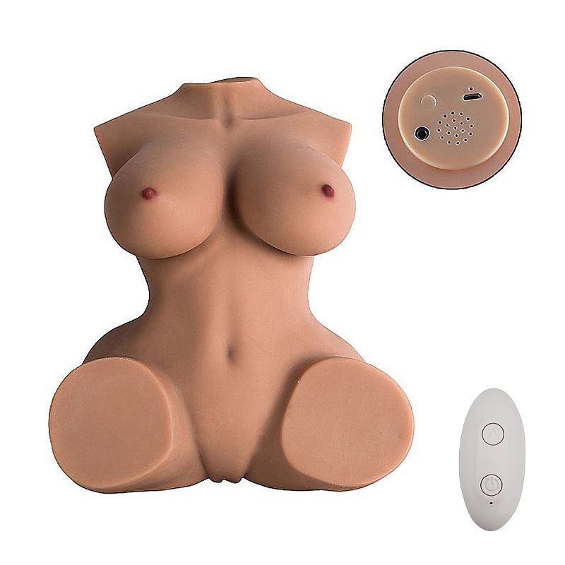Masturbador em Formato de Meio Corpo Feminino com 2 Canais Penetráveis, 10 Modos de Vibração, Gemido e Controle Remoto Sem Fio - Sexy Import | 48 x 35,5 cm - 1