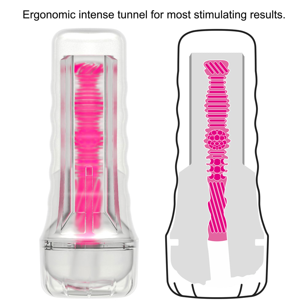 Masturbador Lanterna em TPE Transparente com Formato de Vagina e Efeito Fosforescente - Lovetoy Lumino Play Pink Glow | 18 x 3 cm - 4