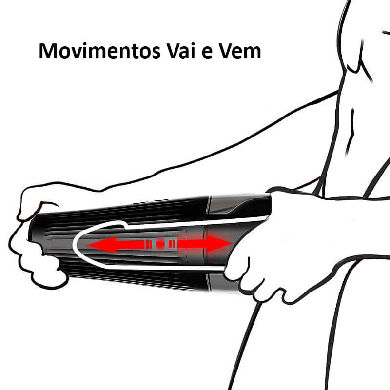 Masturbador Masculino em Formato de Lanterna Recarregável com 7 Movimentos Vai e Vem, Gemidos e Ventosa  - Dibe Alecia | 13,5 x 3 cm - 5