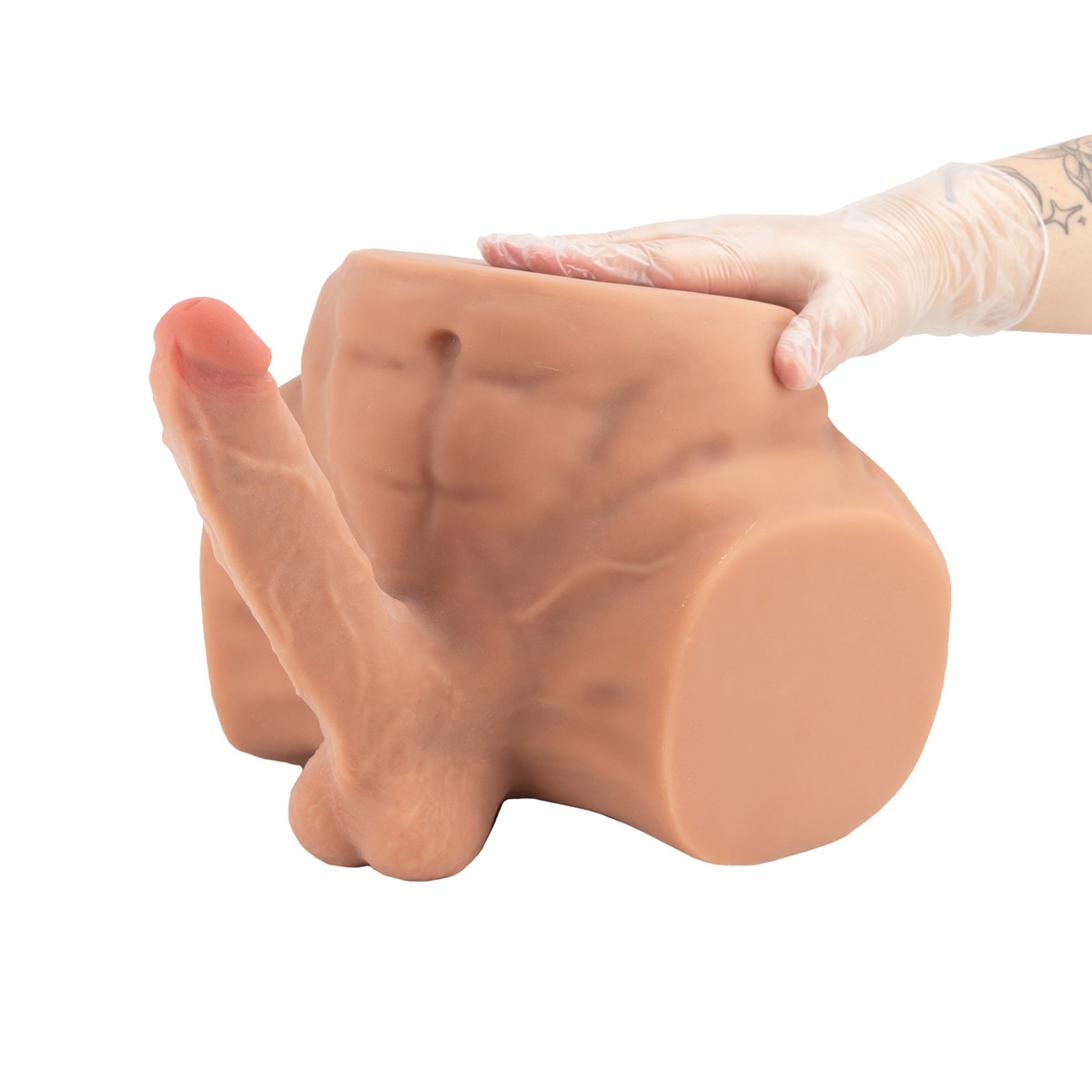 Masturbador Meio Tronco Inferior em TPE com Ânus Penetrável e Pênis Realístico com Glande, Veias e Escroto - SI | 28,5 x 21,5 cm - 1