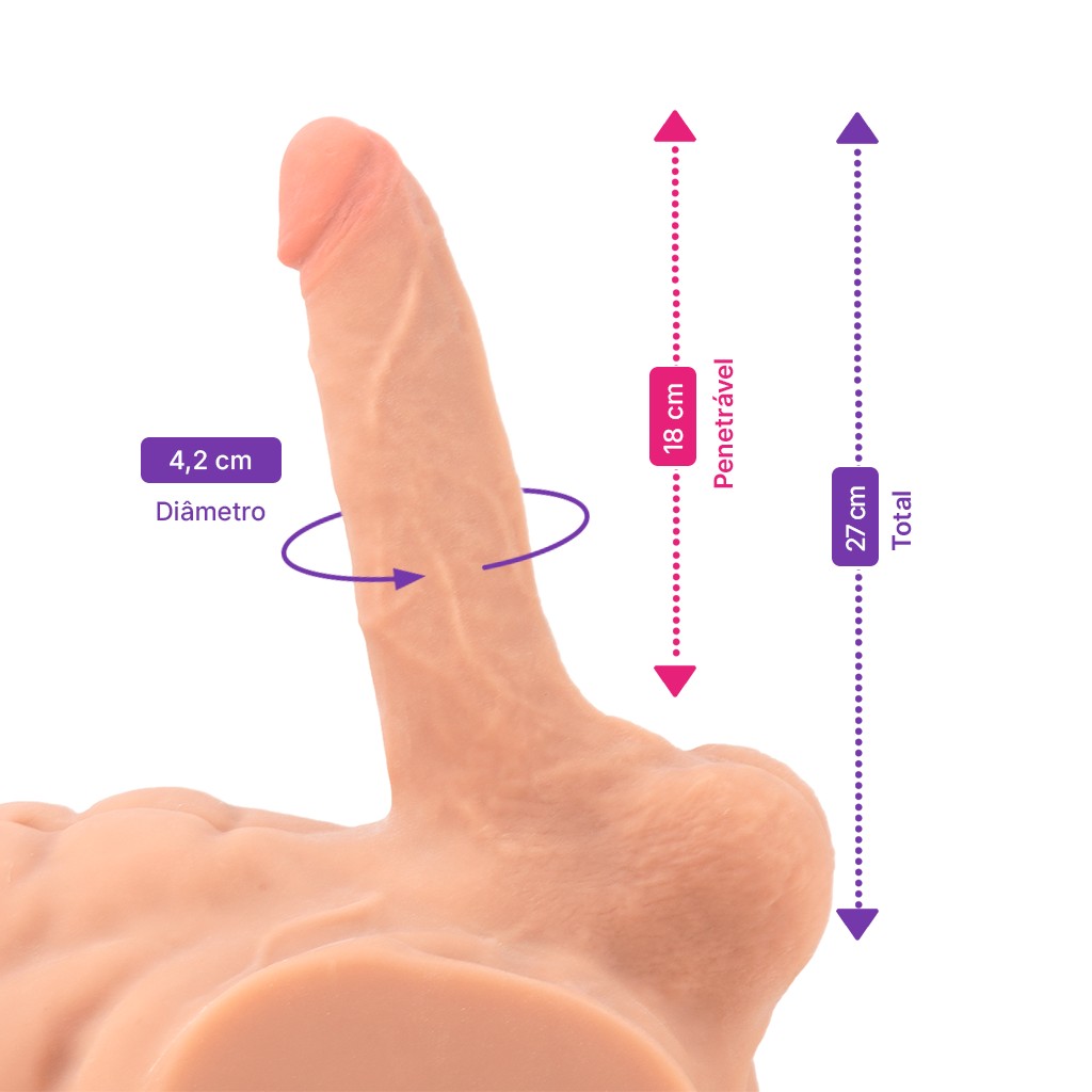 Masturbador Meio Tronco Inferior em TPE com Ânus Penetrável e Pênis Realístico com Glande, Veias e Escroto - SI | 28,5 x 21,5 cm - 2