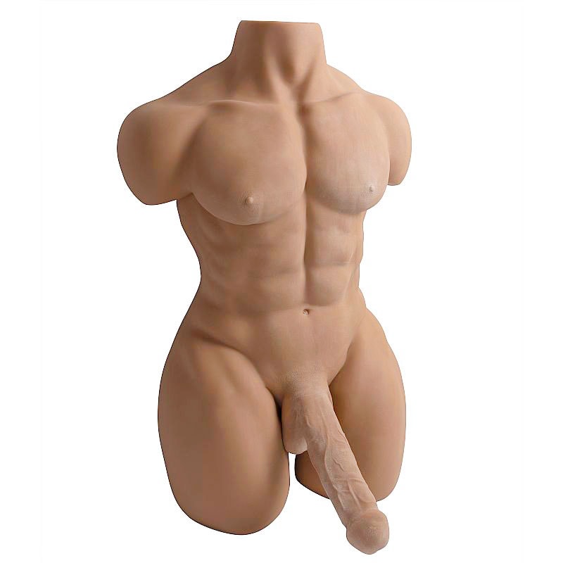 Meio Corpo Masculino com Pênis Vertebrado, Escroto, Ânus e Tanquinho Definido em TPR - 62 x 42 cm | Disponível em 2 Cores - 9