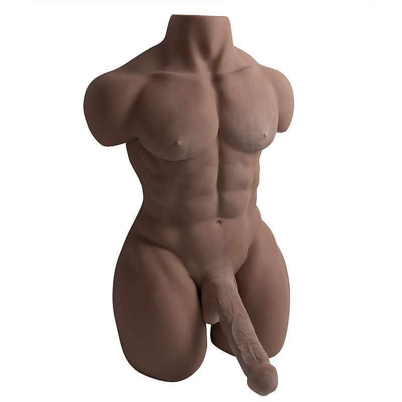 Meio Corpo Masculino com Pênis Vertebrado, Escroto, Ânus e Tanquinho Definido em TPR - 62 x 42 cm | Disponível em 2 Cores - 2