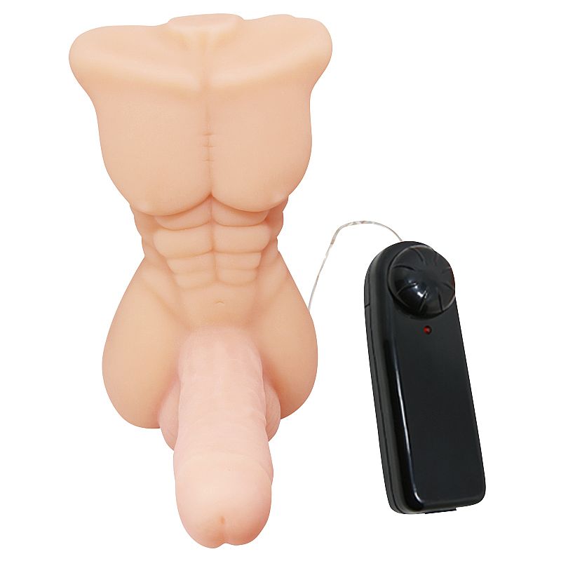 Mini Masturbador em Formato de Tronco com Pênis, Escroto e Vibração Multivelocidade - Bigger Man-Baile | 20 x 11 cm - 3