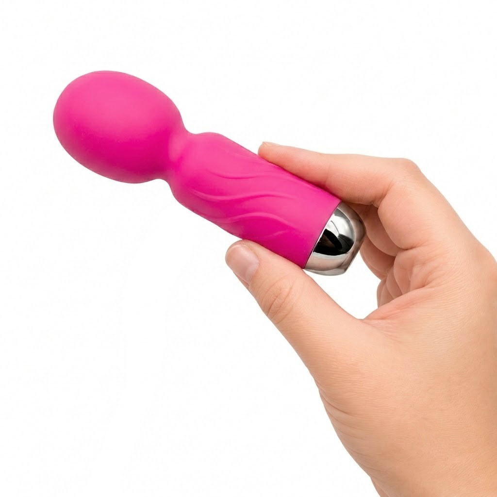 Mini Varinha Mágica Massageadora em Silicone com 10 Modos de Vibração e Recarregável - SI Hero | 11 x 3,7 cm | Disponível em 4 Cores - 7