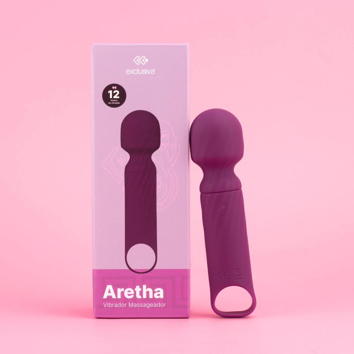 Mini Vibrador Massageador em Silicone com 12 Modos de Vibração e Carregamento via Cabo USB - Exclusiva Aretha | 13,3 x 3,3 cm - 2