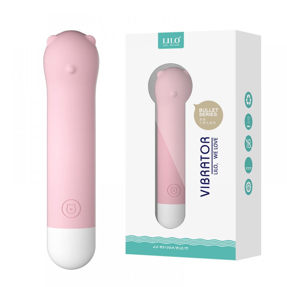 Mini Vibrador Recarregável de Toque Suave, Carinha de Urso e 10 Modos de Vibrações - Lilo Bullet Series | Disponível em 2 Cores - 1