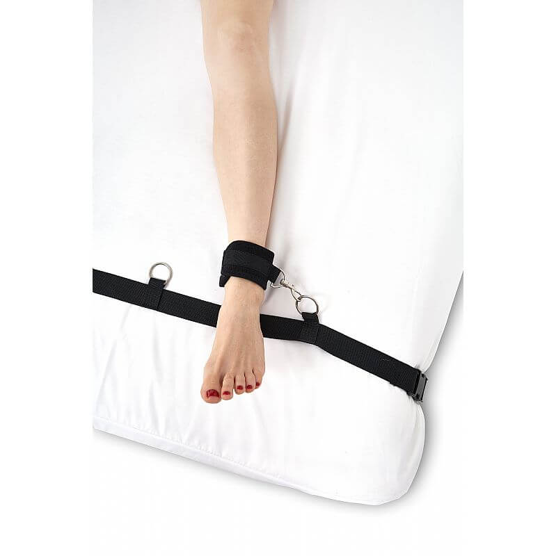 MJANU Bredroom Bondage - Kit Bondage com Par de Algemas e Tornozeleiras para Pulsos e Tornozelos com Distanciador - - 3
