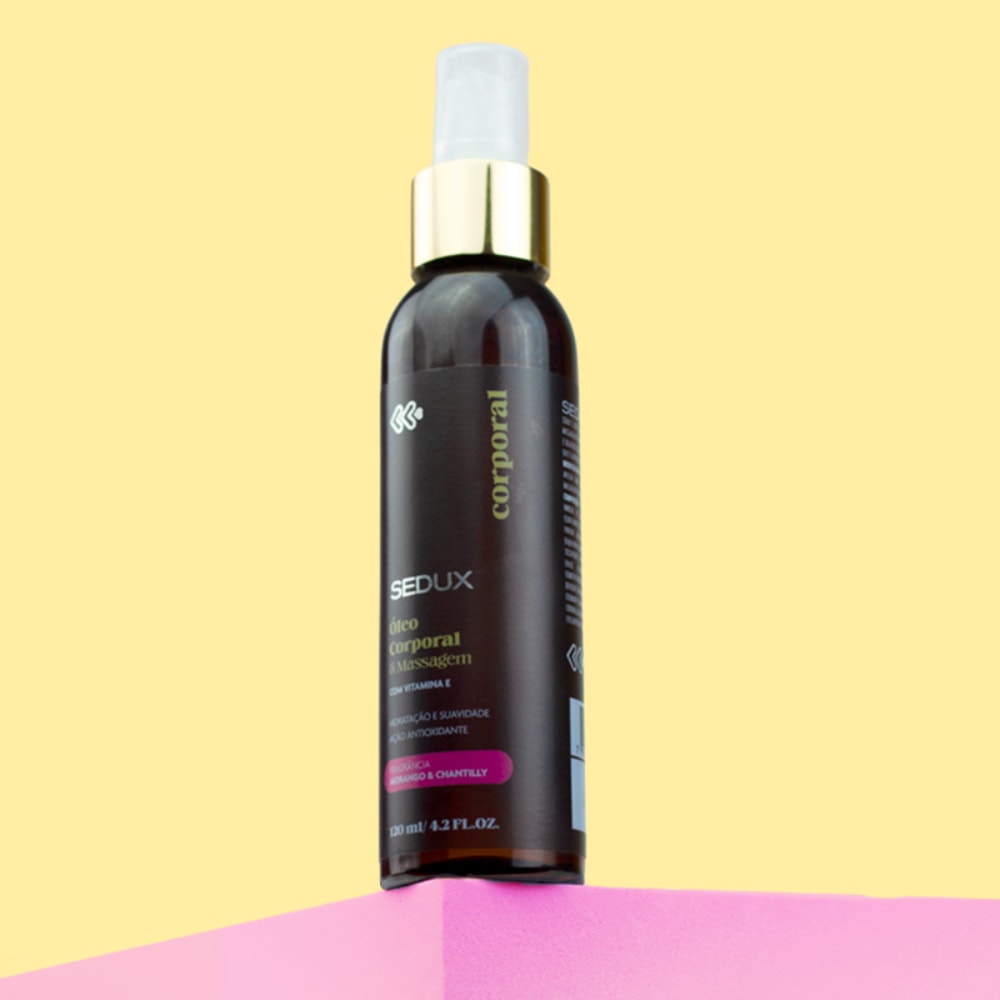 Óleo Corporal e Massagem com Aroma de Morango com Chantilly e Vitamina E - Exclusiva Sedux | 120 ml - 1