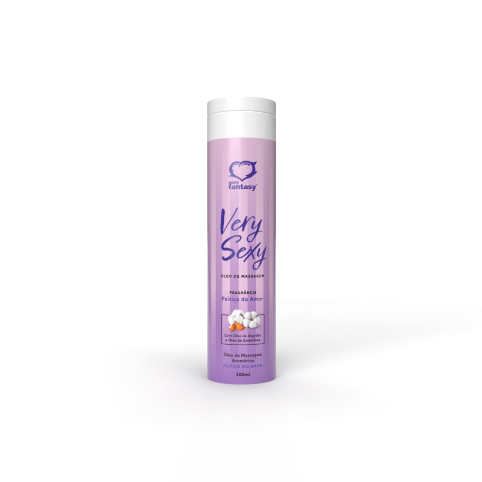 Óleo de Massagem Corporal Aromático com Óleo de Amêndoas e Algodão - Sexy Fantasy Very Sexy | 100 ml | Disponível em 3 Aromas - 3
