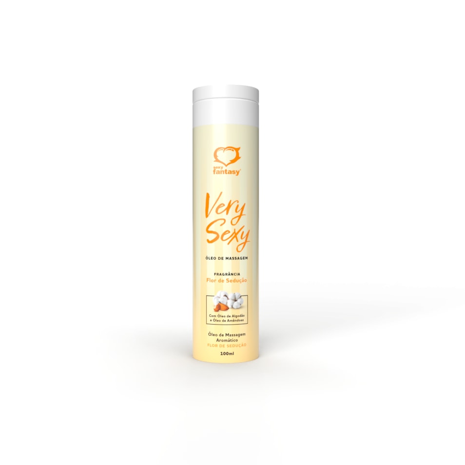 Óleo de Massagem Corporal Aromático com Óleo de Amêndoas e Algodão - Sexy Fantasy Very Sexy | 100 ml | Disponível em 3 Aromas - 5