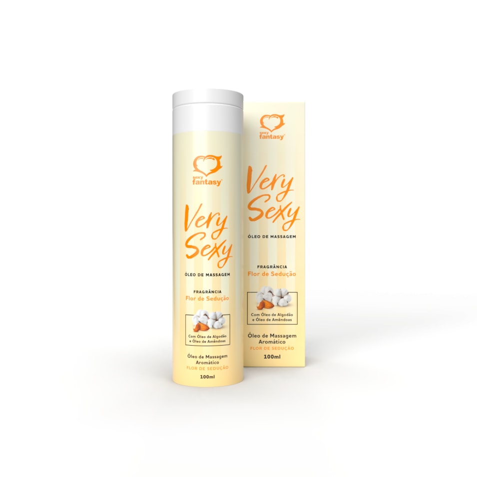 Óleo de Massagem Corporal Aromático com Óleo de Amêndoas e Algodão - Sexy Fantasy Very Sexy | 100 ml | Disponível em 3 Aromas - 4