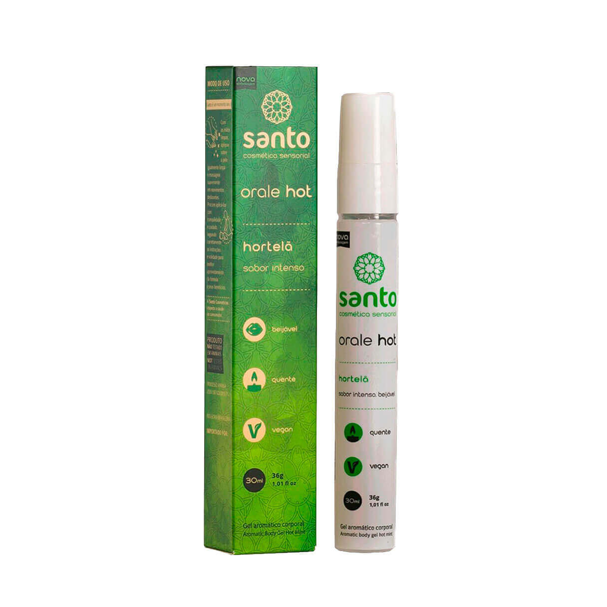 Gel Beijável para Sexo Oral com Efeito Hot ou Ice - Santo Funcionais Orale | 30 ml | Disponível em 8 Sabores - 6
