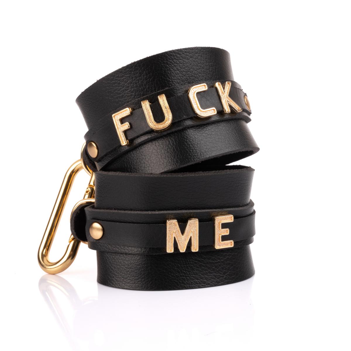 Par de Braceletes 'Fuck Me' Gold em Couro Montana Inspirado no Filme '365 Dias' - New Star Couros - 2