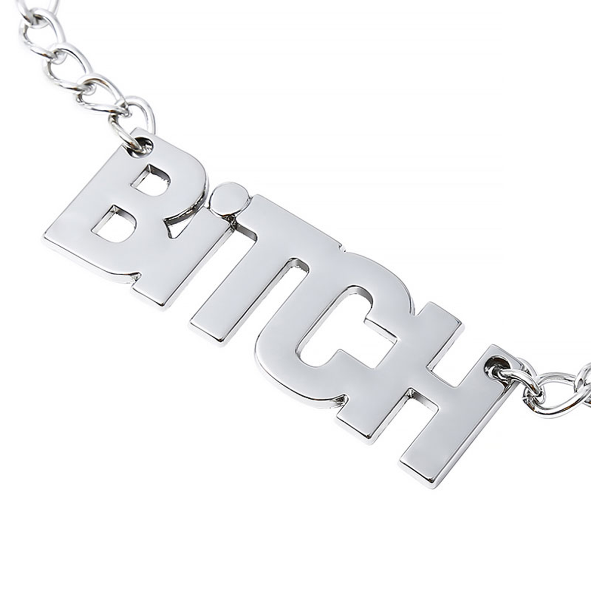 Par de Grampos para Mamilos com Regulagem e Pingente Escrito "BITCH" - 3R Import - 3