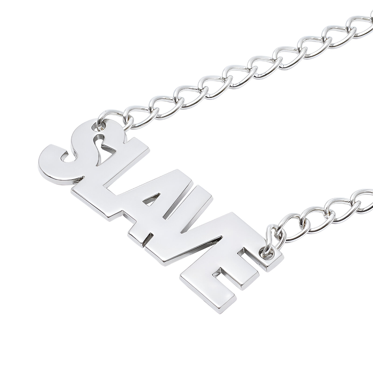 Par de Grampos para Mamilos com Regulagem e Pingente Escrito "SLAVE" - 3R Import - 3