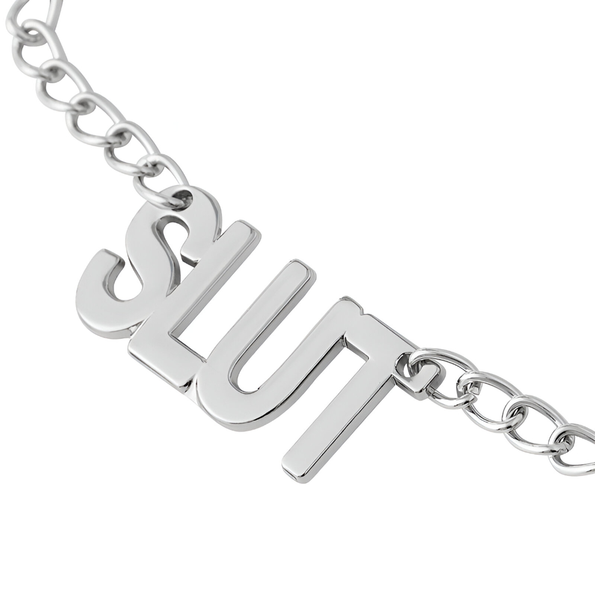 Par de Grampos para Mamilos com Regulagem e Pingente Escrito "SLUT" - 3R Import - 3