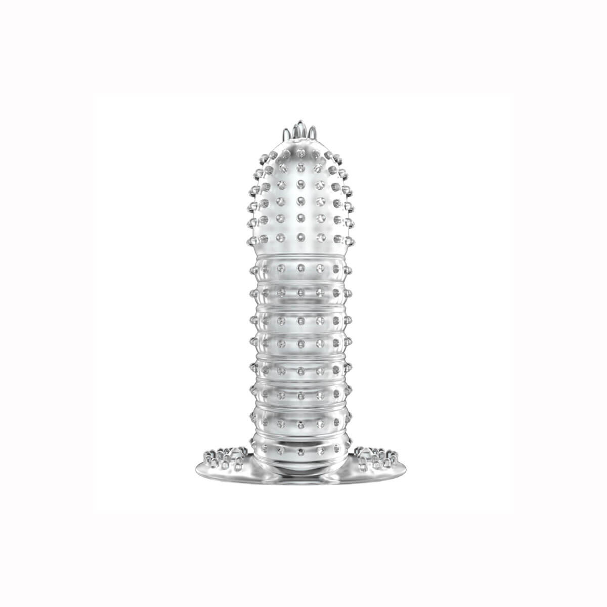 Capa Peniana Escalonada com Cerdas Massageadoras e Base Estimuladora - Penis Sleeve New Stretchable | 12,1 x 3,5 cm - 3