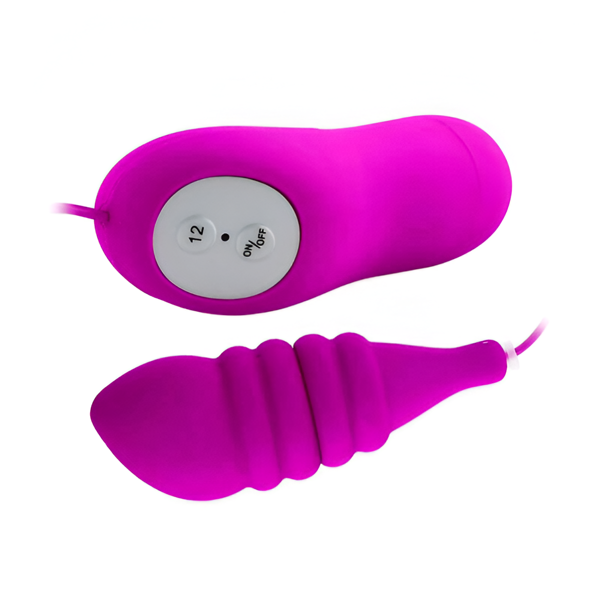 Cápsula Vibratória com 12 Modos de Vibrações, Controle Remoto com Fio e Texturas Anelares - Pleasure Shell | 8,8 x 3,1 cm - 2