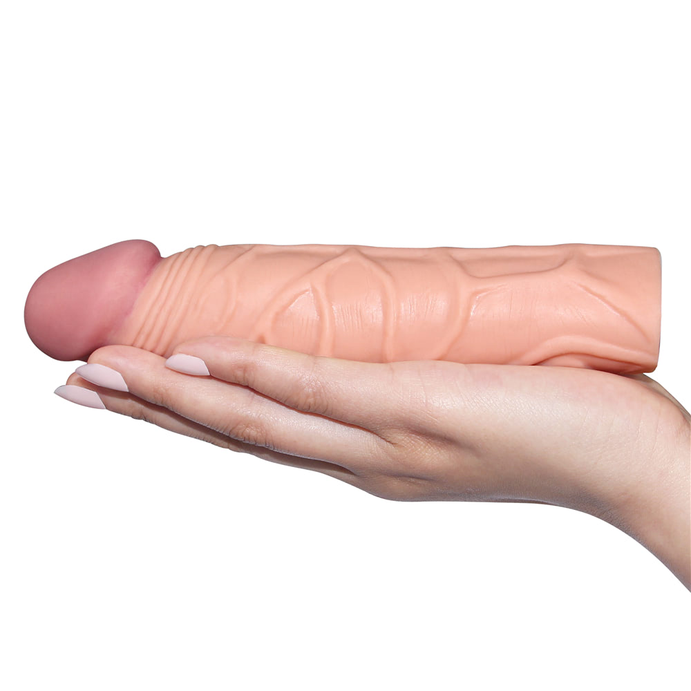 Capa Peniana Extensora em TPE Ultra Macio com Glande Definida Preenchida e Veias Salientes - Pleasure X-Tender Series | 17 x 4 cm | Disponível 2 Cores - 6