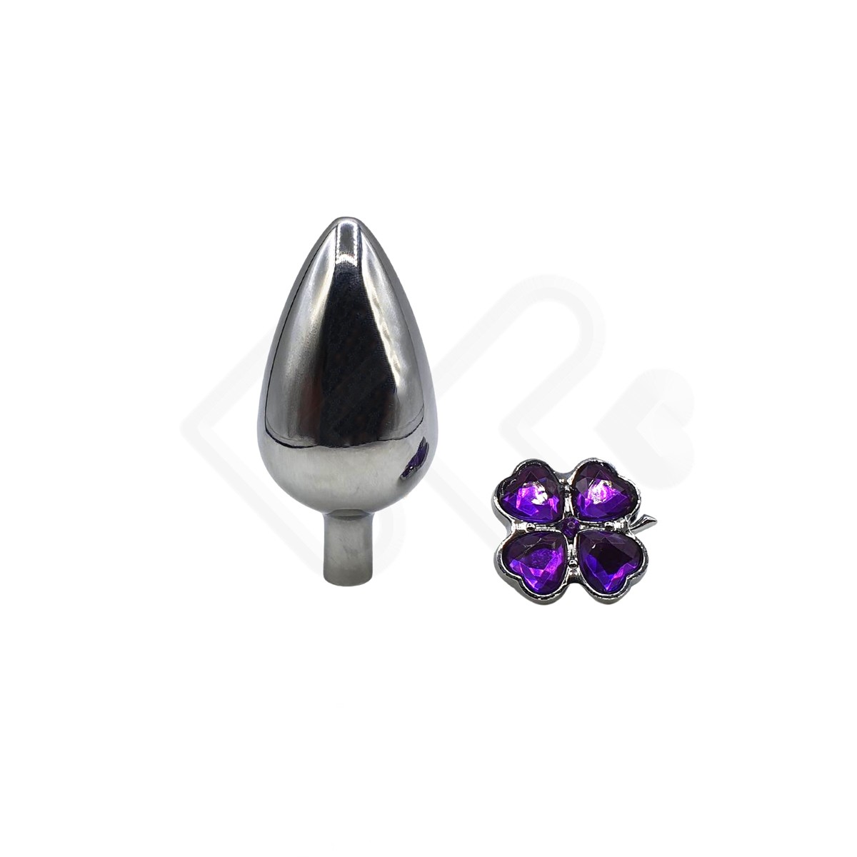 Plug Anal em Aço com Joias na Base no Formato de Trevo - Sexy Import - 7,9 x 4,1 cm | Disponível em 7 Cores - 13