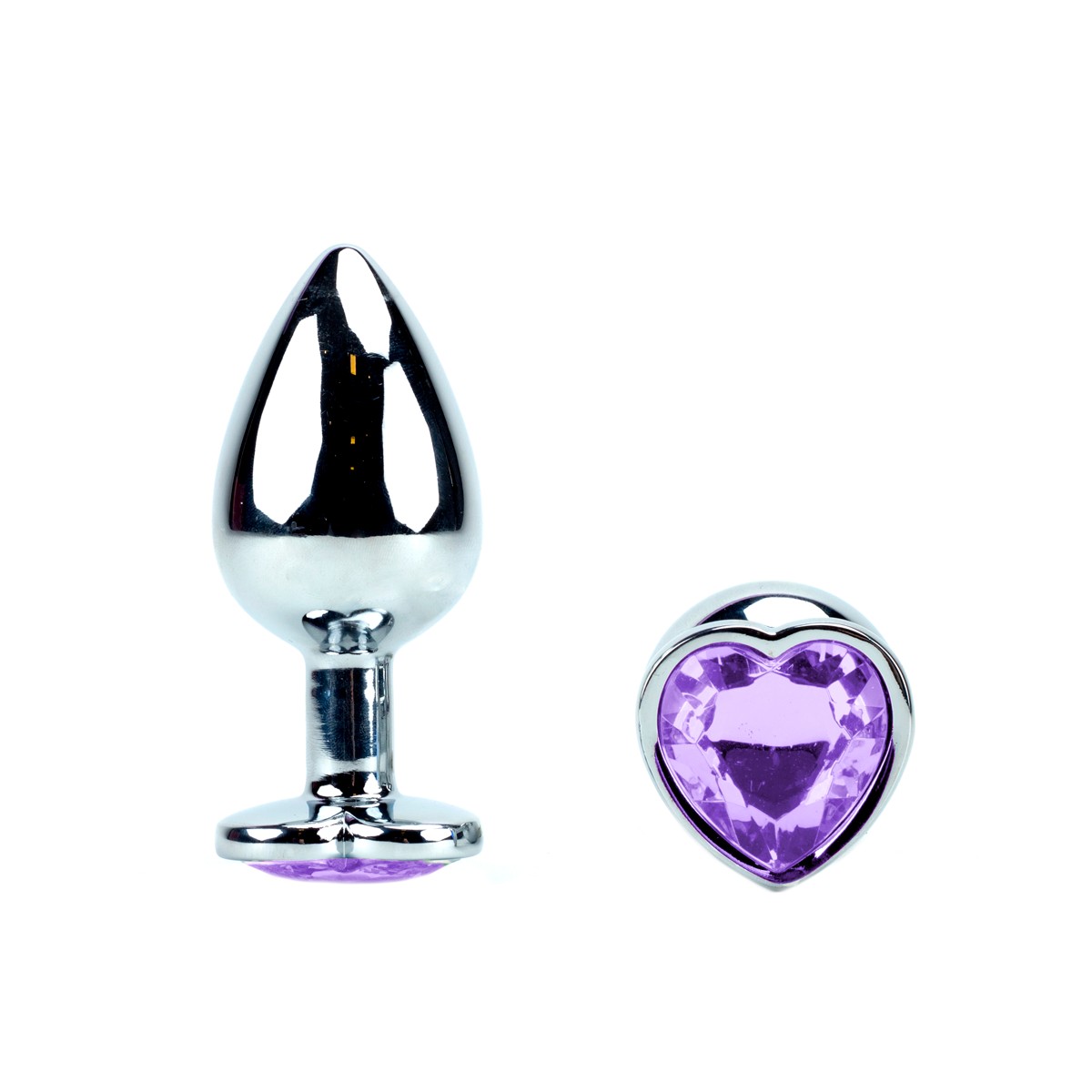 Plug Anal Tamanho "G" em Aço com Joia em Forma de Coração | 8 x 4 cm | Disponível em 11 Cores - 10