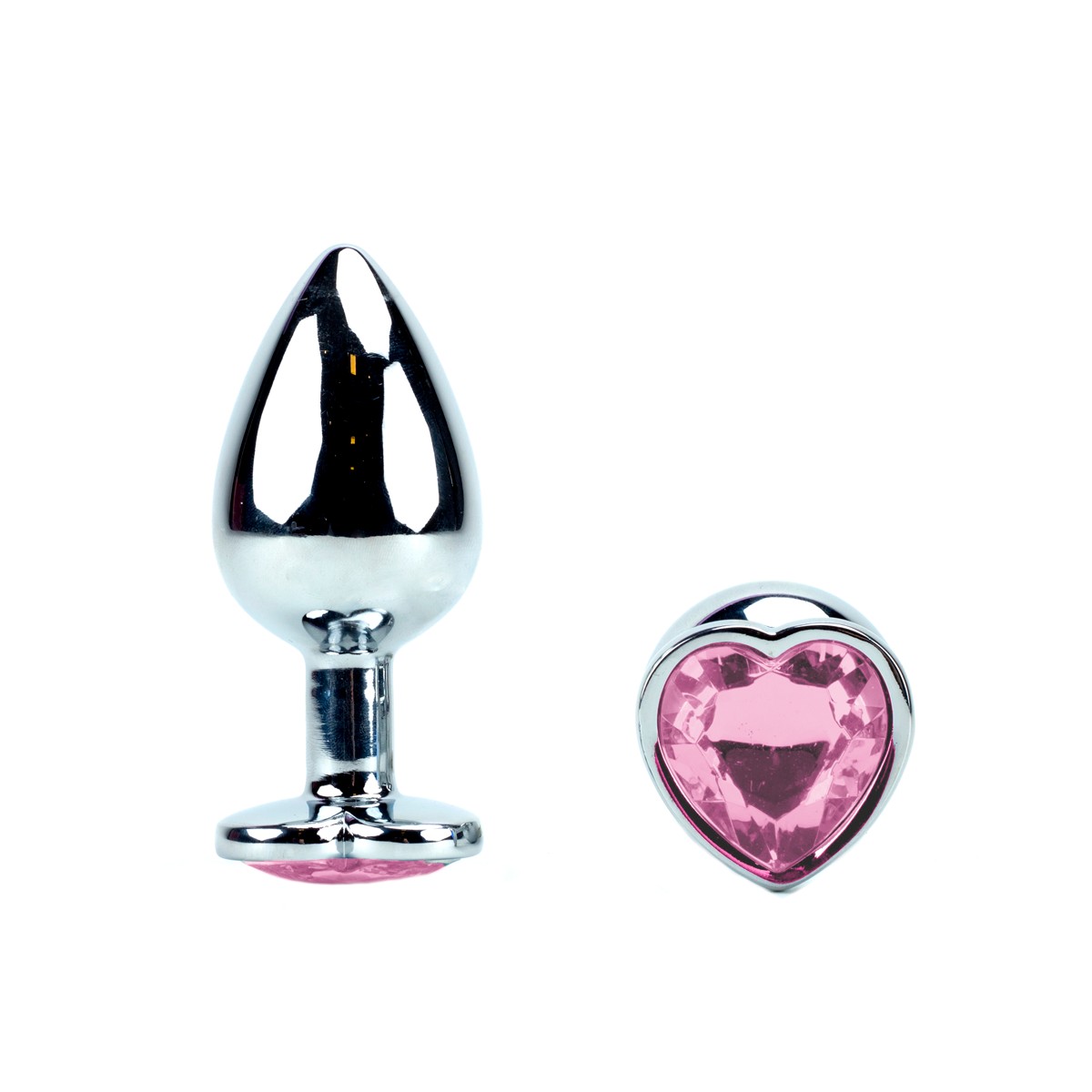 Plug Anal Tamanho "G" em Aço com Joia em Forma de Coração | 8 x 4 cm | Disponível em 11 Cores - 11