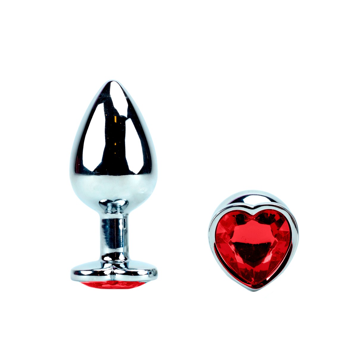 Plug Anal Tamanho "G" em Aço com Joia em Forma de Coração | 8 x 4 cm | Disponível em 11 Cores - 3
