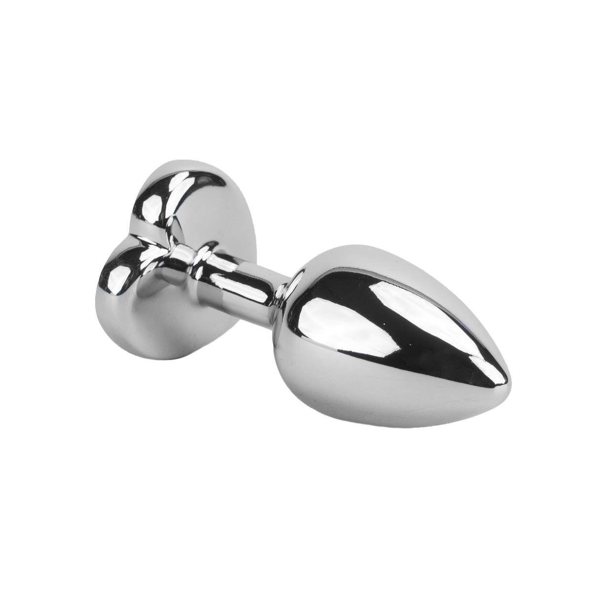 Plug Anal em Alumínio com Joia em Forma de Coração no Tamanho ''P'' - 5,8 x 2,7 cm | Disponível em 11 Cores - 12