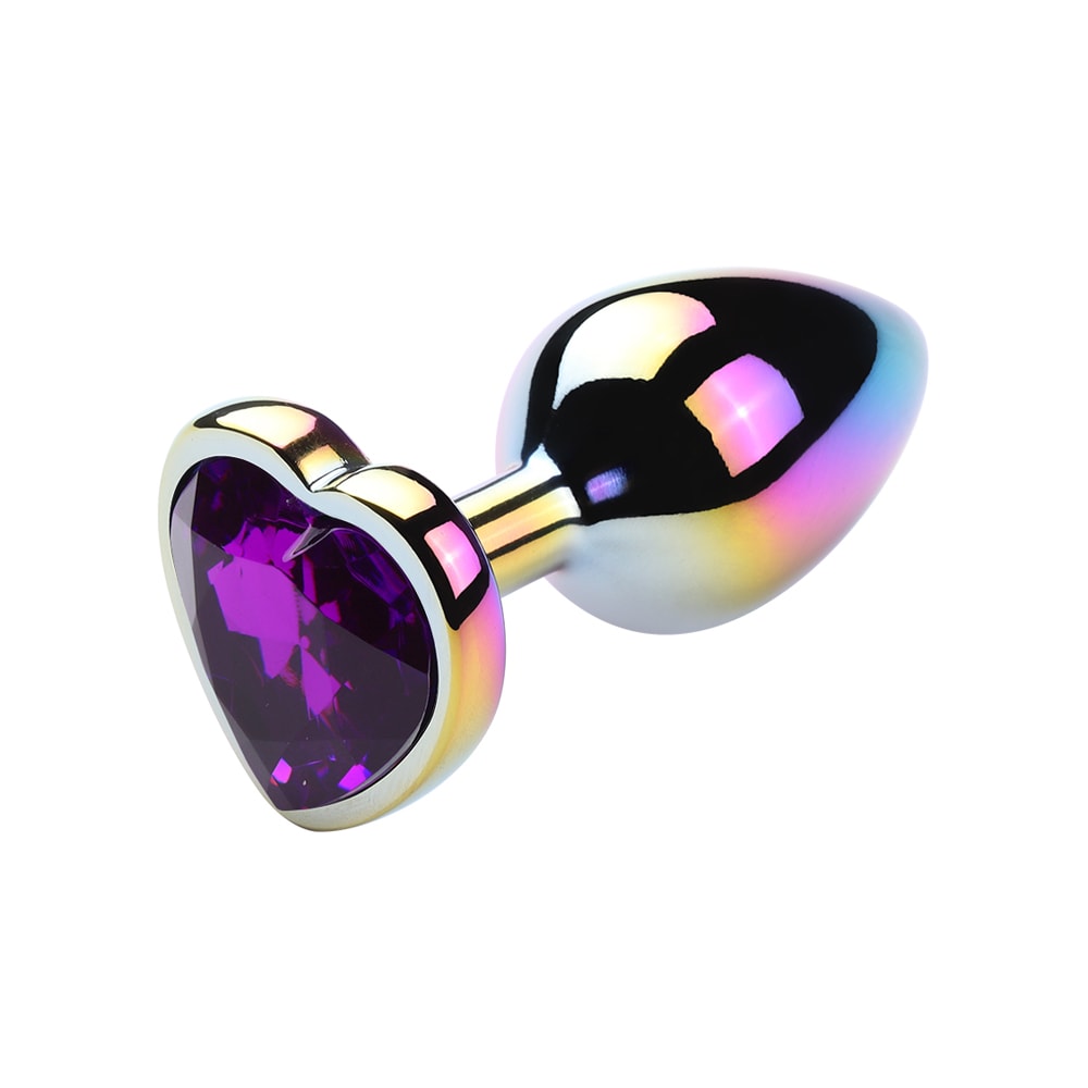 Plug Anal Colorido "M" com Detalhe de Pedra Brilhante no Formato de Coração na Base - Vip Mix | 6,4 x 3,4 cm | Disponível em 5 Cores - 12
