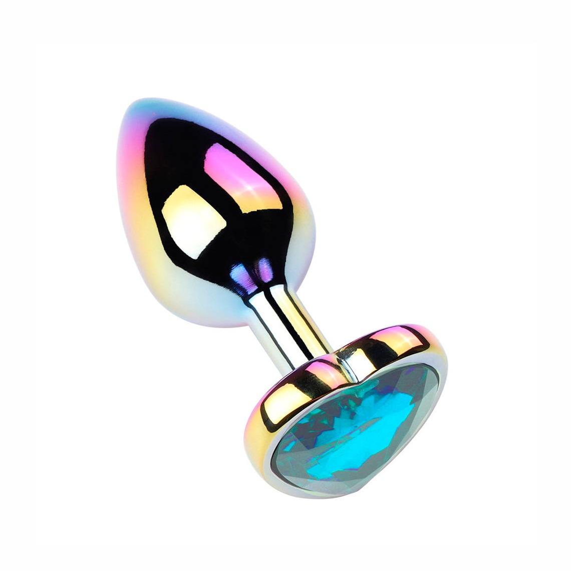 Plug Anal Colorido "M" com Detalhe de Pedra Brilhante no Formato de Coração na Base - Vip Mix | 6,4 x 3,4 cm | Disponível em 5 Cores - 7