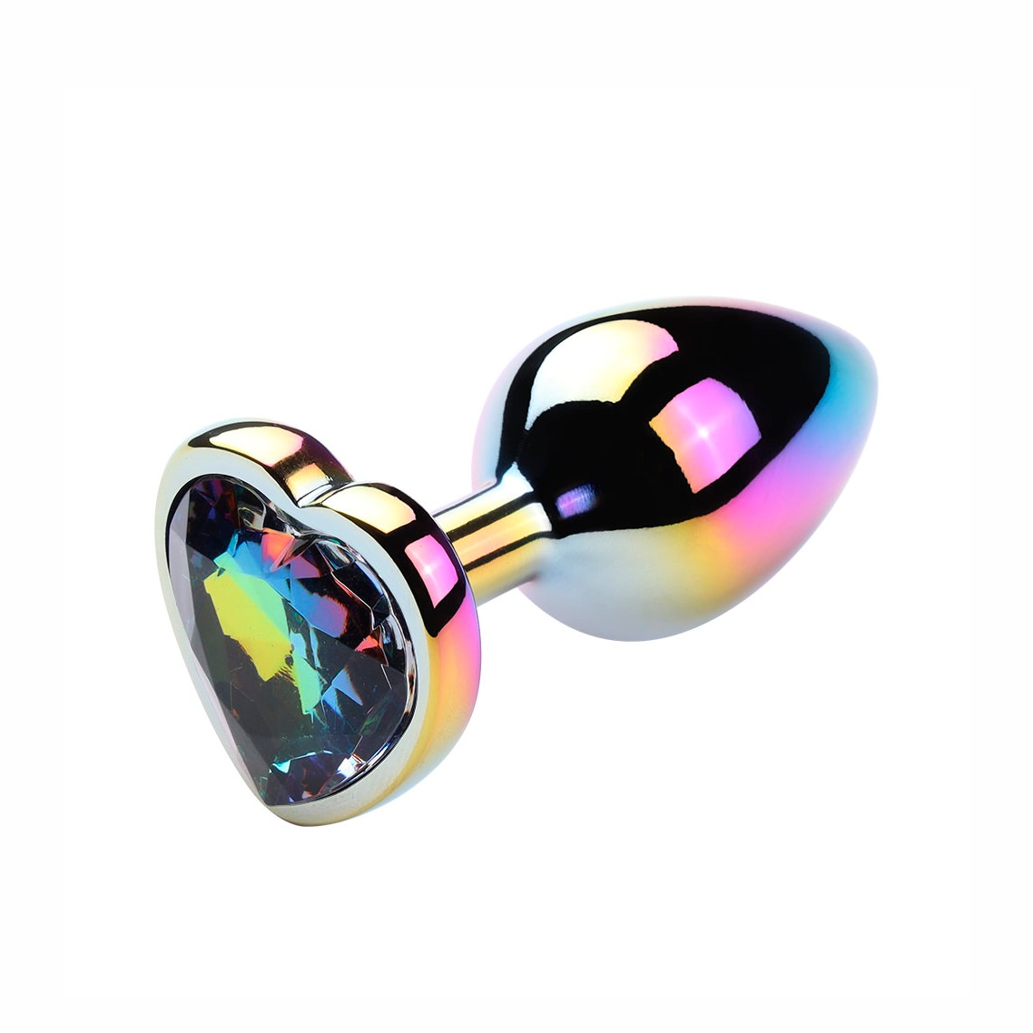 Plug Anal Colorido "M" com Detalhe de Pedra Brilhante no Formato de Coração na Base - Vip Mix | 6,4 x 3,4 cm | Disponível em 5 Cores - 6