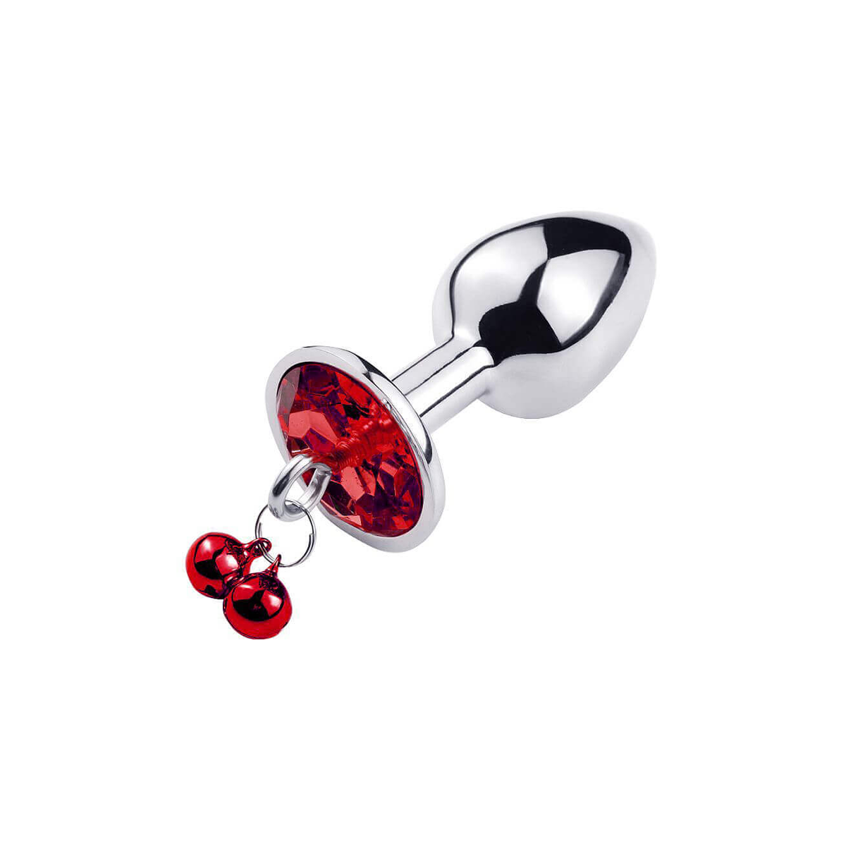 Plug Anal "P" em Aço no Formato Cônico com Joia na Base e Sino - 6 x 2,7 cm | Disponível em 5 Cores - 2