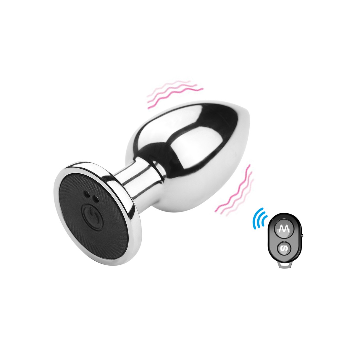 Plug Anal Cônico com Carregamento Via Cabo USB Magnético, 10 Modos de Vibração e Controle Remoto Sem Fio - Massager | 6,8 x 3,4 cm - 10