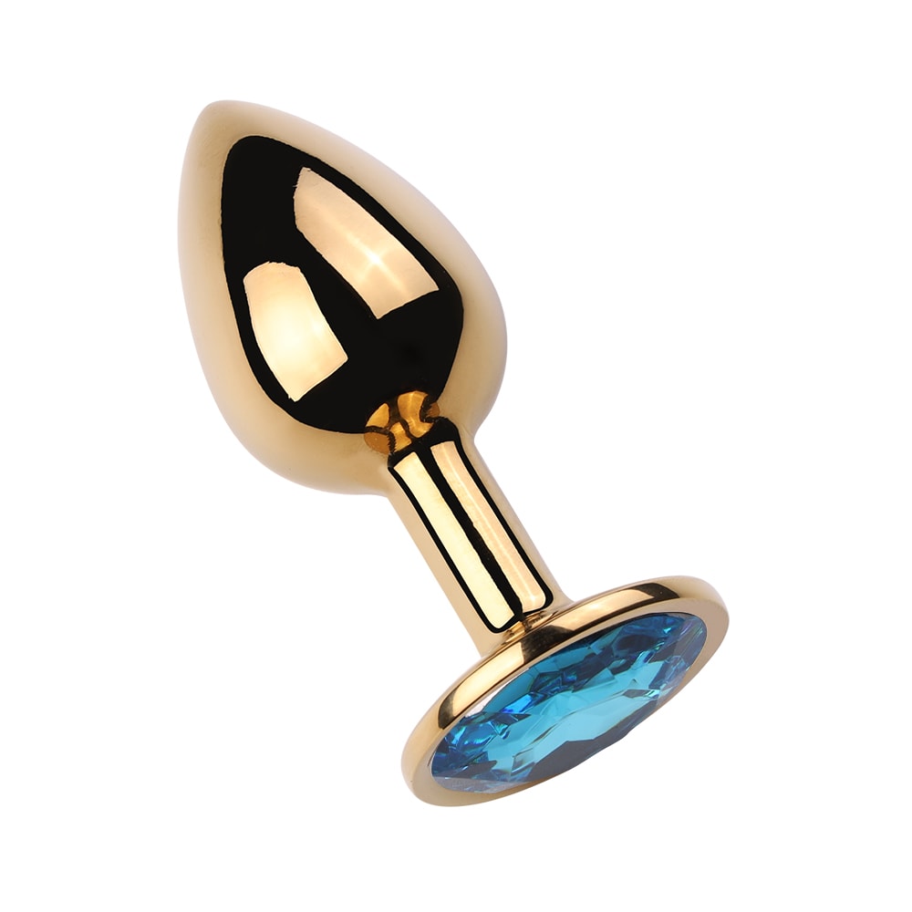 Plug Anal Cônico Dourado "P" com Detalhe de Pedra Brilhante na Base - 6,2 x 2,7 cm | Disponível em 9 Cores - 8