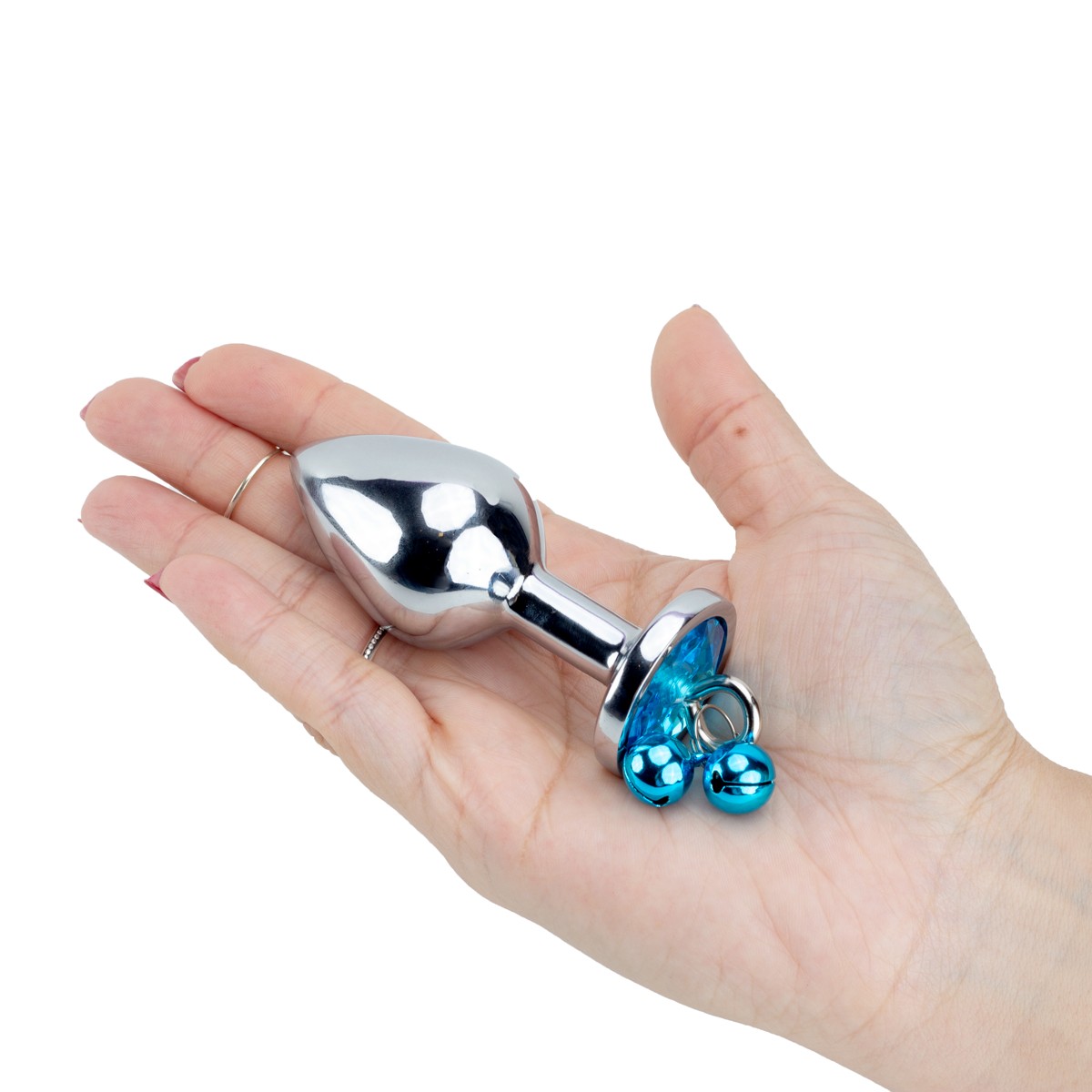Plug Anal Cônico ''M'' em Aço com Joia na Base e Sino - 7 x 3,3 cm | Disponível em 3 Cores - 7
