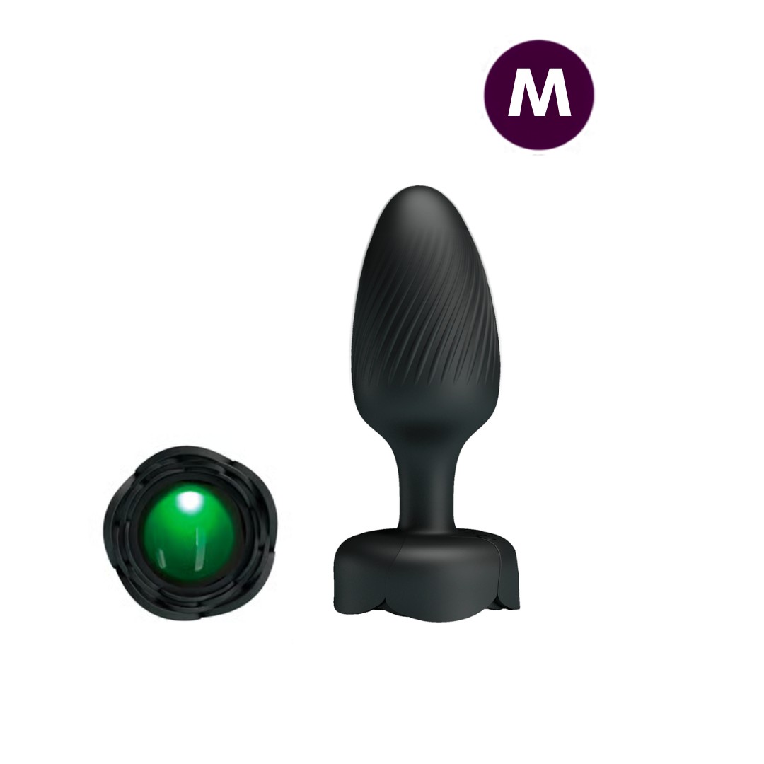 Plug Anal Cônico ''M" em Silicone com LED Colorido na Base e 10 Modos de Vibração - Pretty Love Osborn 3 | 8,2 x 3,3 cm - 1