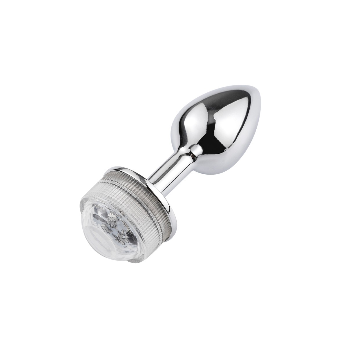 Plug Anal no Tamanho ''M'' Cônico em Metal com Luz de LED e Controle Remoto Sem Fio - 7 x 3,3 cm - 3